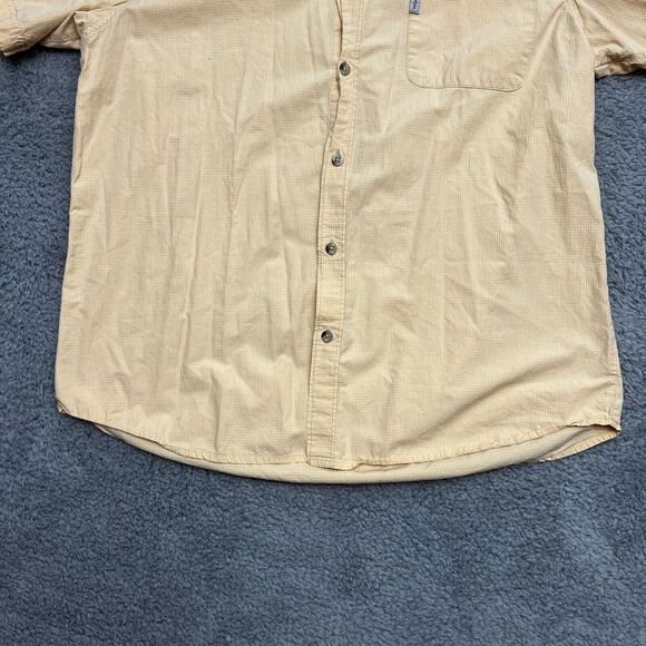 Columbia Casual Button Shirt Mens XL XCO‎ Yellow Check Short Sleeve Sportswear - Picture 2 of 10